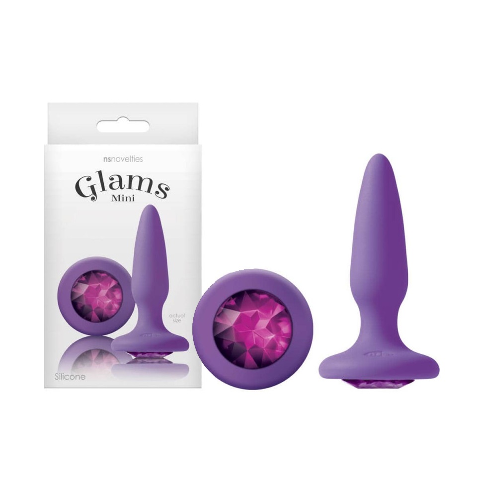 13593-glams-mini-purple-gem-NS-Toys Мини анален плъг с кристали, истинско изкушение - Glams Mini Purple - Image 1