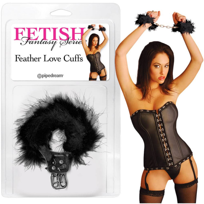Любовни белезници с черни пера - Feather Love Cuffs Любовни белезници с черни пера - Feather Love Cuffs