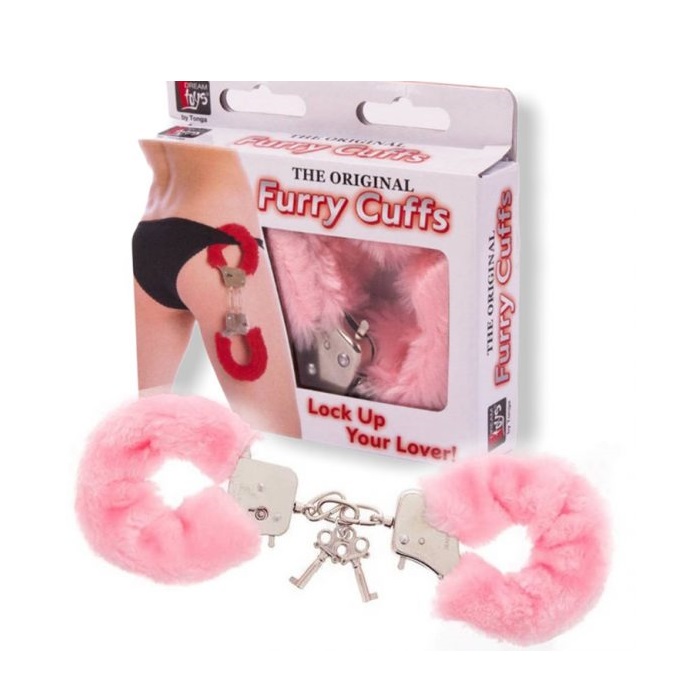 5878-metal-handcuff-with-plush-pink-NMC-579 Метални белезници с плюш в розов цвят - Metal Handcuff - Image 1