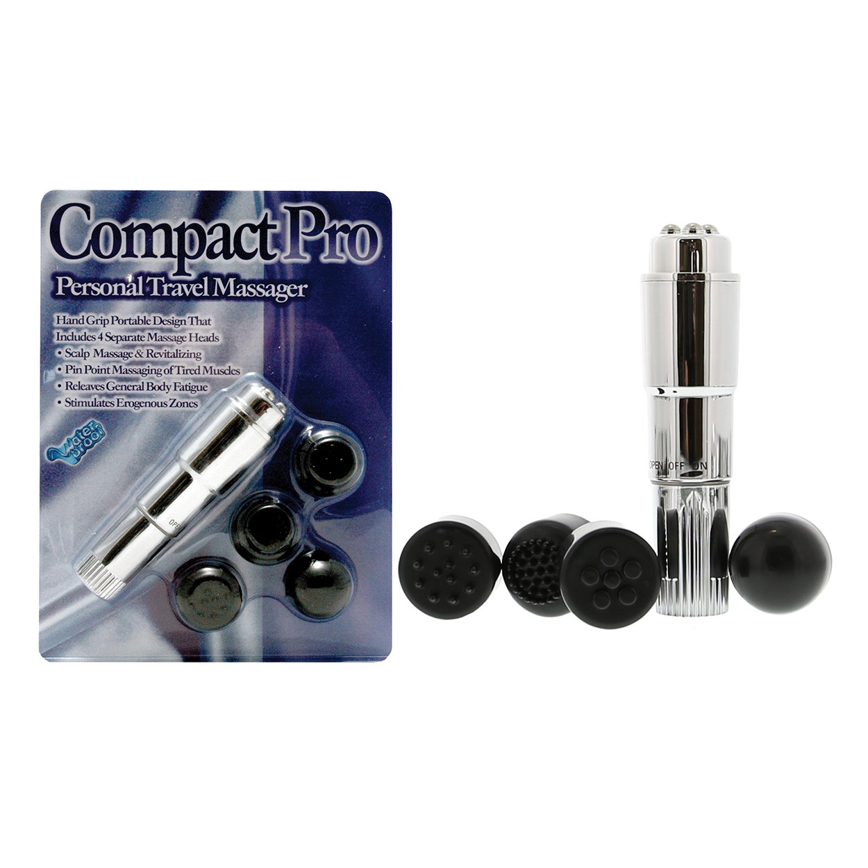 Мини масажор с 4 накрайника, 10см. - Compact Pro Chrome на ХИТ цена ...