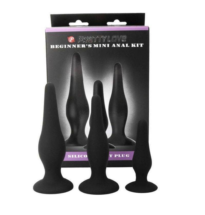 Комплект анални плъгове за начинаещи - Silicone Butt Plug Комплект анални плъгове за начинаещи - Silicone Butt Plug