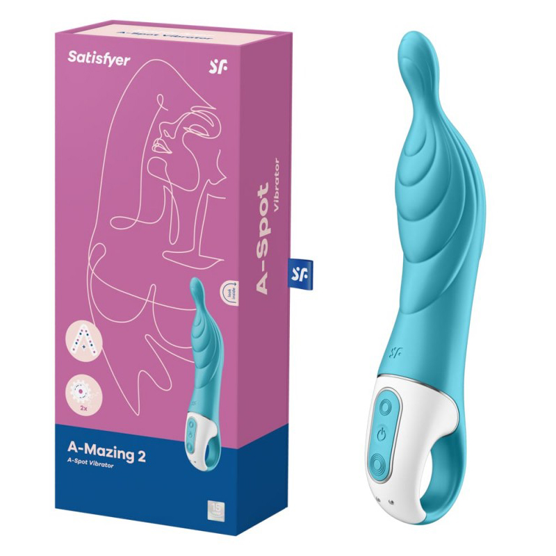 a-mazing-2-turquoise-Satisfyer Вибратор за стимулация на A-точката, релефен, 21см. - A-Mazing Turquoise - Image 1