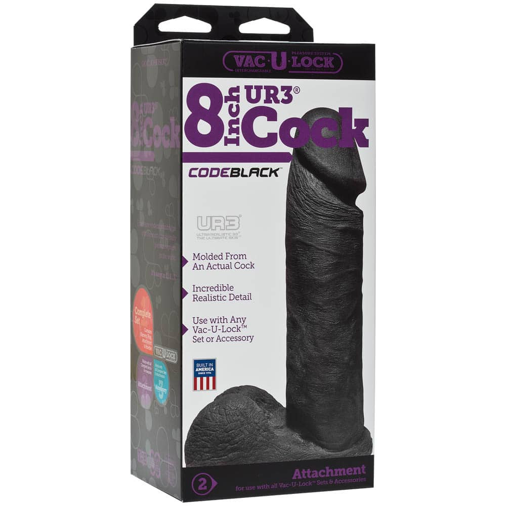 Vac-U-Lock CodeBlack - 8 Inch ULTRASKYN™ Cock Vac-U-Lock CodeBlack - 8 Inch ULTRASKYN™ Cock