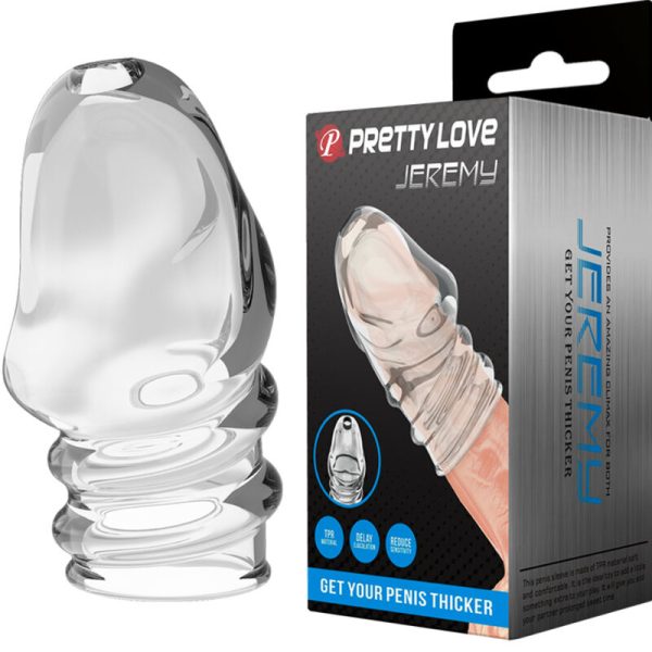 PRETTY-LOVE-JEREMY-PENIS-THICKER-TRANSPARENT-600x600 Ръкав за уголемяване на главичката - Jeremy Penis Thicker Clear - Image 1