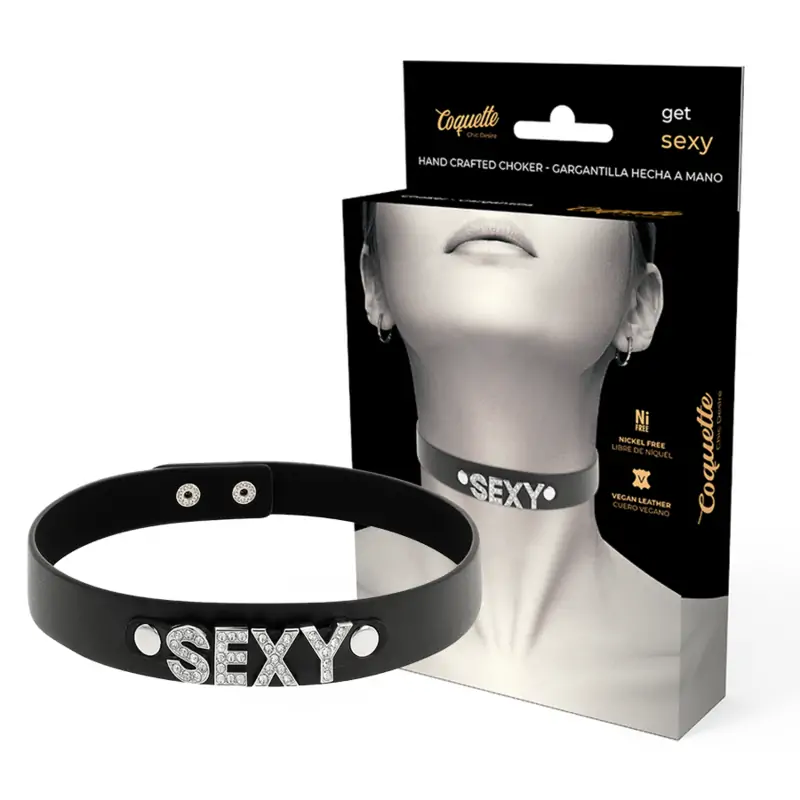 Чокър от изкуствена кожа с послание - Desire Choker Sexy Чокър от изкуствена кожа с послание - Desire Choker Sexy