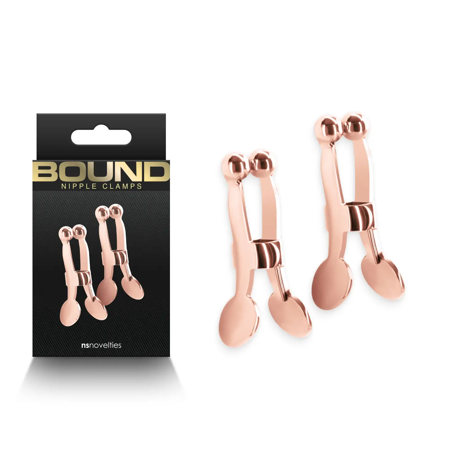 Bound-Nipple-Clamps-C1-Rose-Gold-01 Луксозни щипки за зърна, кръгли краища - Bound Nipple Clamps C1 - Image 1
