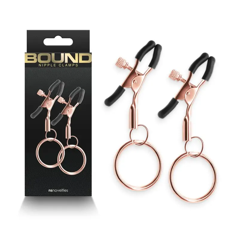 Bound-Nipple-Clamps-C2-Rose-Gold-00 Луксозни щипки за зърна, пръстени - Bound Nipple Clamps C2 - Image 1