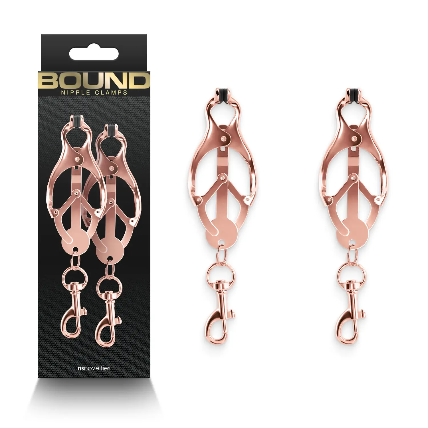 Bound-Nipple-Clamps-C3-Rose-Gold-01 Луксозни щипки за зърна, конзолен механизъм - Bound Nipple Clamps C3 - Image 1