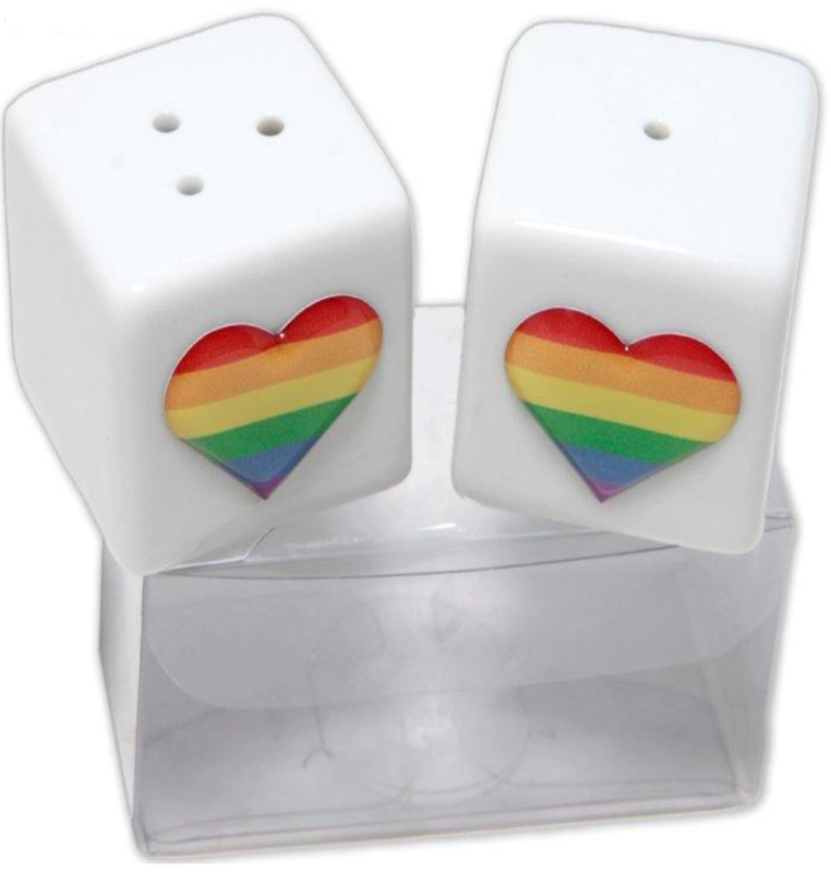 PRIDE - CERAMIC SALT AND PEPPER SHAKER WITH LGBT FLAG PRIDE - CERAMIC SALT AND PEPPER SHAKER WITH LGBT FLAG