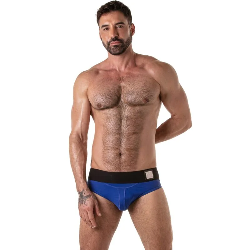 LOCKER GEAR - WIDE WAISTBAND JOCK BRIEF BLUE L LOCKER GEAR - WIDE WAISTBAND JOCK BRIEF BLUE L