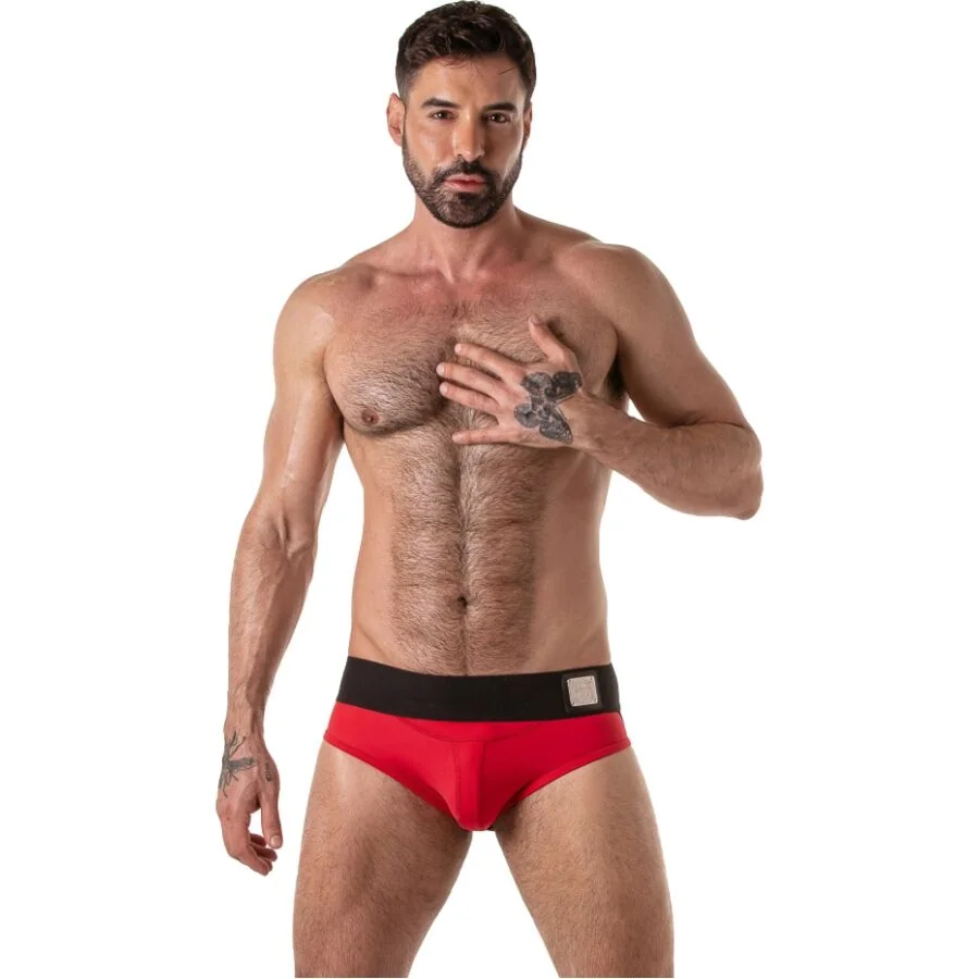 LOCKER GEAR - WIDE WAISTBAND JOCK BRIEF RED XL LOCKER GEAR - WIDE WAISTBAND JOCK BRIEF RED XL
